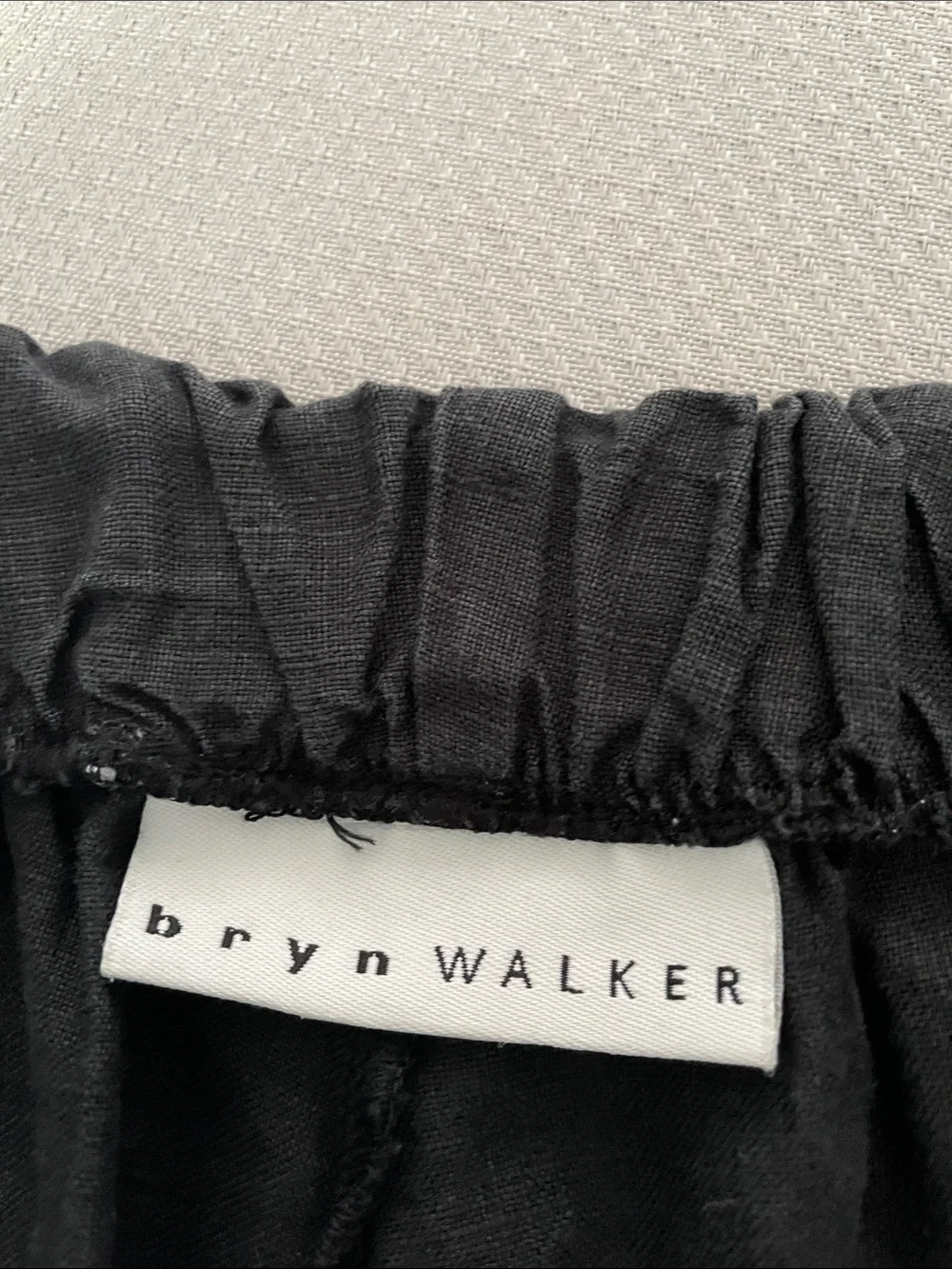 Bryn Walker Black Elastic-Waist Linen Pants Size Medium - Picture 2 of 10